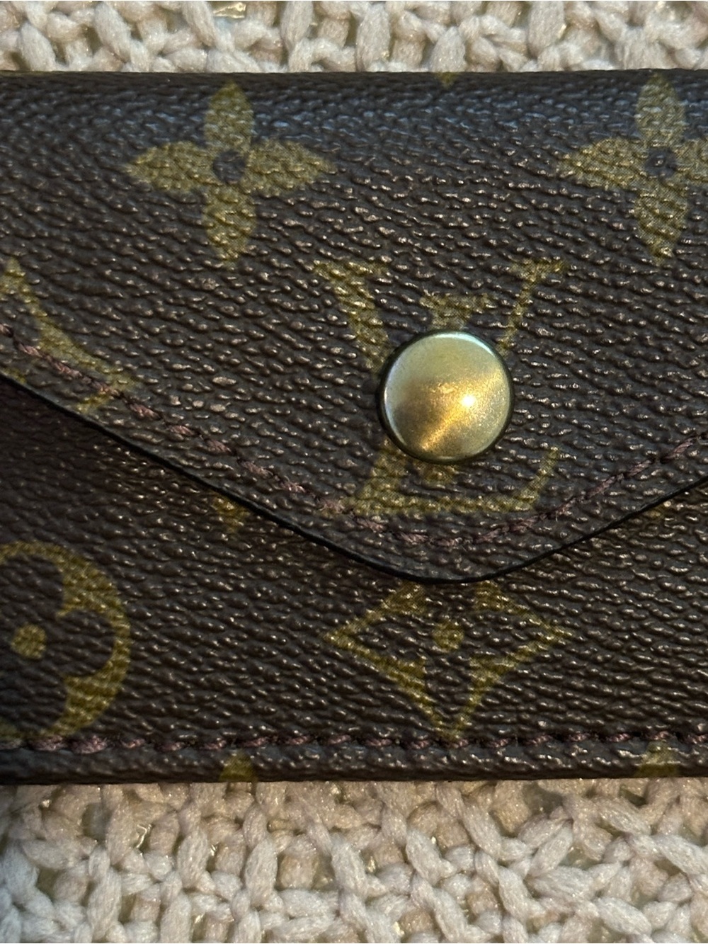 Repurposed Louis Vuitton Monogram Card Holder Keychain - Brown - Picture 3 of 5